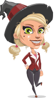 Pretty Blonde Witch Vector Cartoon Character AKA Ophelia the Biz Witch